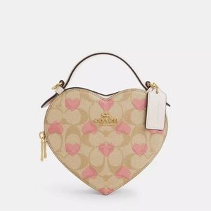 Heart Crossbody In Signature Canvas With Heart Print